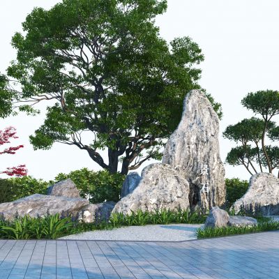 现代景观石3D模型