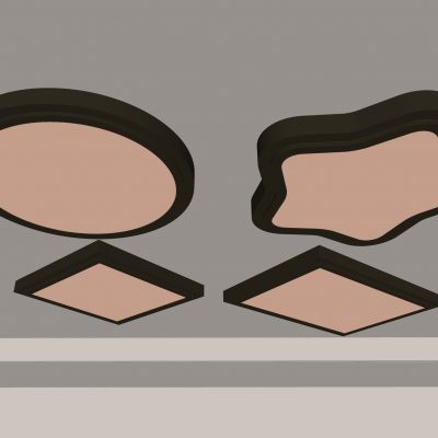 现代简约吸顶灯 客厅灯 卧室灯 方形圆形灯具组合