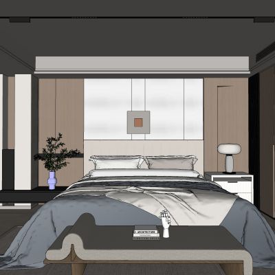 侘寂，中古，卧室，床品，床背景