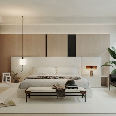 侘寂，现代，卧室