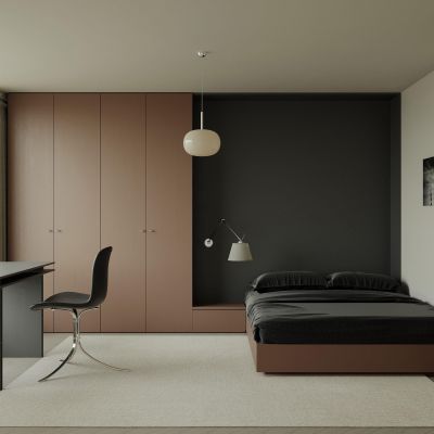 现代极简奶油风卧室