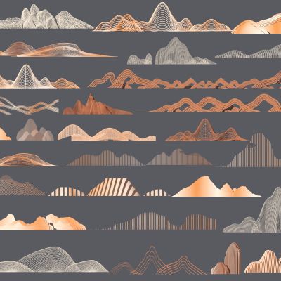 中式山形格栅 异形曲线格栅景观雕塑小品