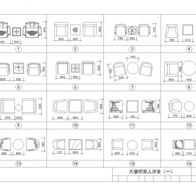 带尺寸CAD家具图库