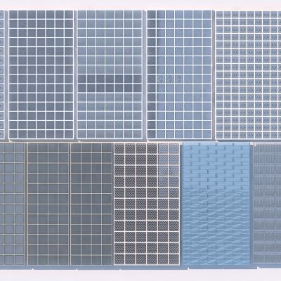 现代玻璃砖 玻璃隔断 长虹玻璃 玻璃屏风3D模型