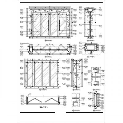 酒店大堂玻璃门大样图
