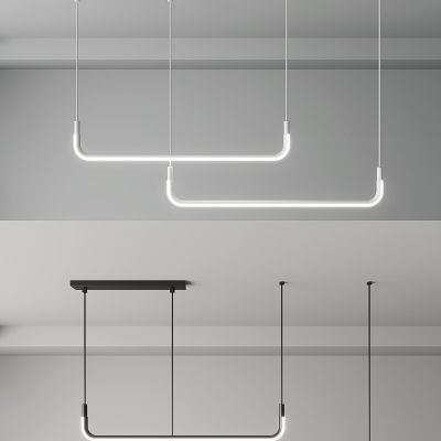 su线性吊灯 简约时尚吊灯 现代书房灯 餐厅灯