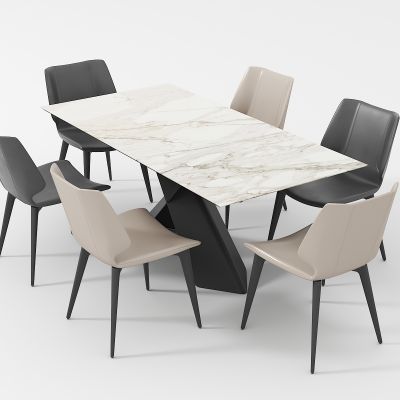 现代餐桌椅组合