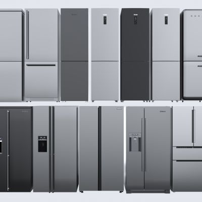 冰箱冰柜 现代冰箱 单开门冰箱 双开门冰箱3D模型