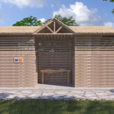 新中式户外厕所3D模型