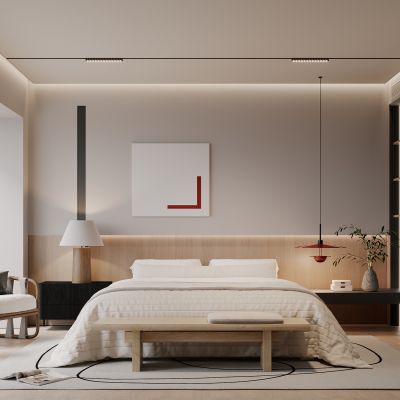 侘寂，卧室，床品