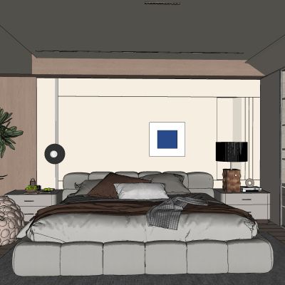 侘寂，中古，卧室，床品，床背景