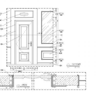 欧式实木门节点大样图