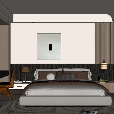 中古，侘寂，卧室，书桌椅，床品