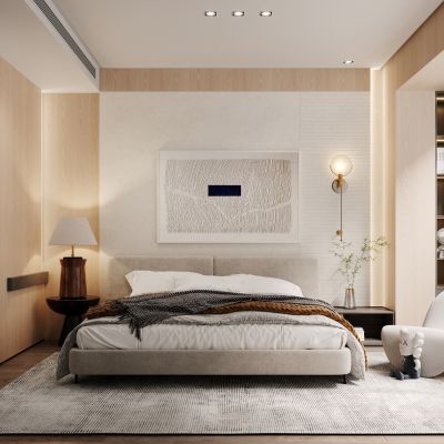 侘寂，中古，卧室，床品