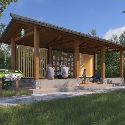 中式科普长廊3D模型