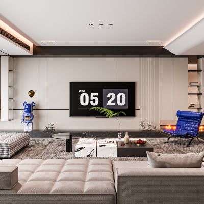 现代奶油风客厅