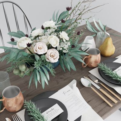 现代餐具组合 餐桌摆件 餐具用品 厨房用品 厨房用品组合 厨房摆件