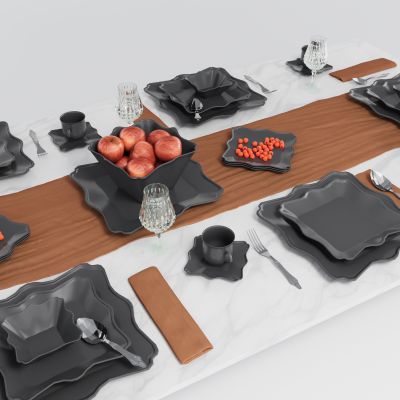 现代餐具组合 餐桌摆件 餐具用品 厨房用品 厨房用品组合 厨房摆件