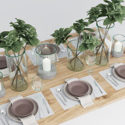 现代餐具组合 餐桌摆件 餐具用品 厨房用品 厨房用品组合 厨房摆件