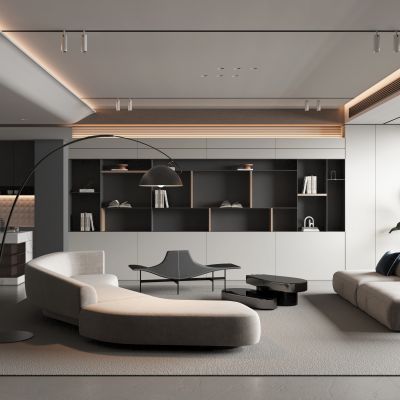 现代风格的客厅