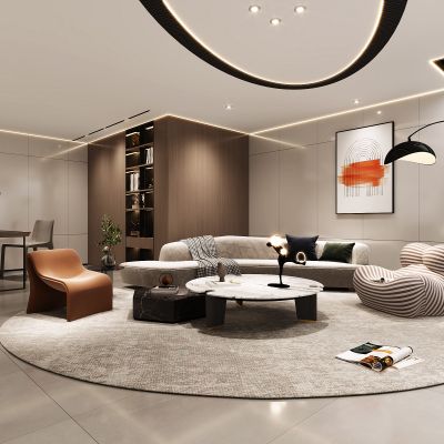 现代客厅，简约客厅，客厅，起居室