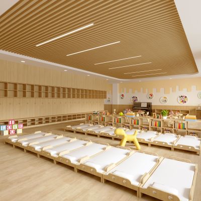 现代幼儿园 幼儿园教室 休息区 午休区 活动室 幼儿园活动区