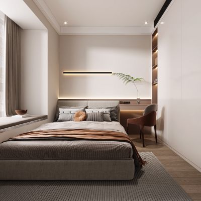 现代卧室，卧室，简约卧室