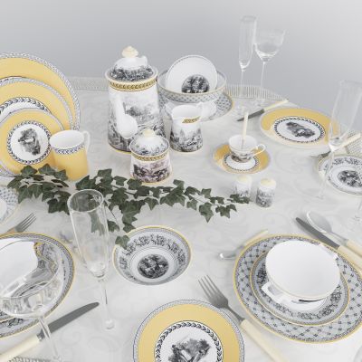 现代餐具组合 餐桌摆件 餐具用品 厨房用品 厨房用品组合 厨房摆件