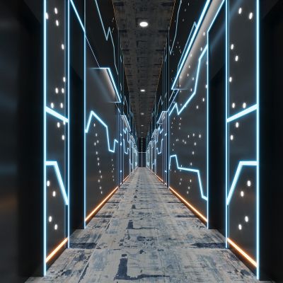 现代酒店过道走廊