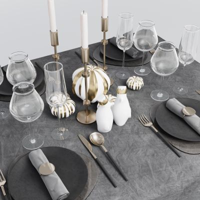 现代餐具组合 餐桌摆件 餐具用品 厨房用品 厨房用品组合 厨房摆件