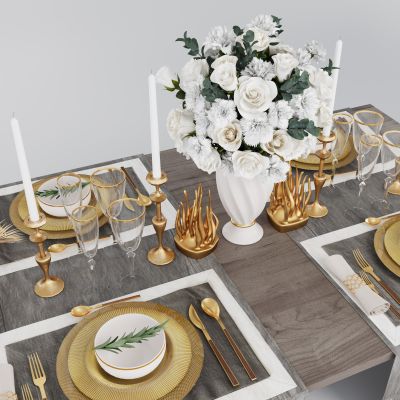 现代餐具组合 餐桌摆件 餐具用品 厨房用品 厨房用品组合 厨房摆件