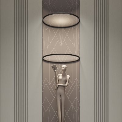 意式轻奢风圆弧造型玄关