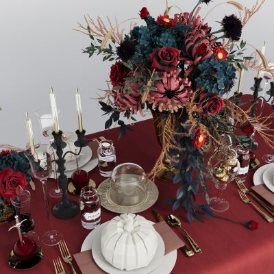 现代餐具组合 餐桌摆件 餐具用品 厨房用品 厨房用品组合 厨房摆件