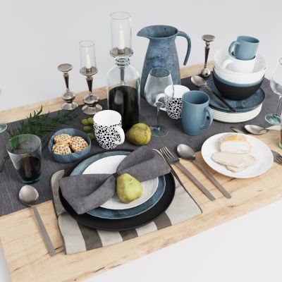 现代餐具组合 餐桌摆件 餐具用品 厨房用品 厨房用品组合 厨房摆件