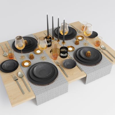 现代餐具组合 餐桌摆件 餐具用品 厨房用品 厨房用品组合 厨房摆件