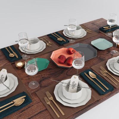 现代餐具组合 餐桌摆件 餐具用品 厨房用品 厨房用品组合 厨房摆件