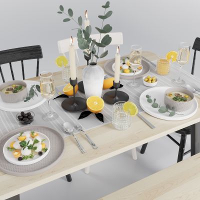 现代餐具组合 餐桌摆件 餐具用品 厨房用品 厨房用品组合 厨房摆件