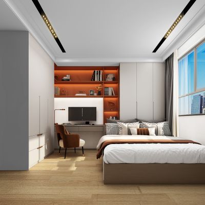 家居卧室，现代风格卧室，现代极简卧室，卧室软装，卧室家具