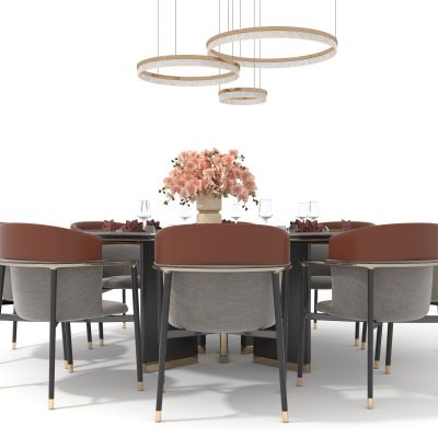 新中式餐桌组件