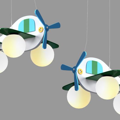 现代简约儿童房飞机吊灯