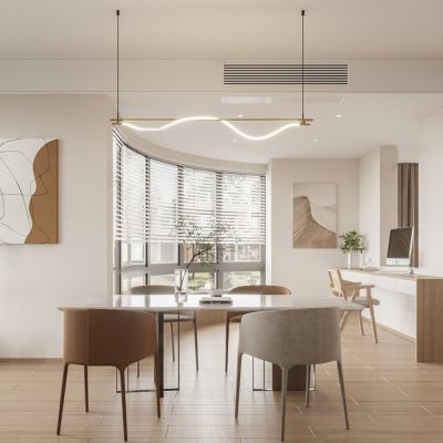  现代奶油风客餐厅