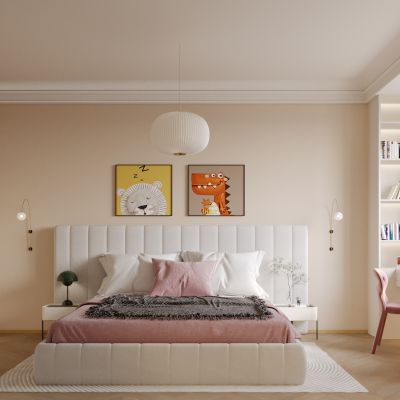 奶油风简约温馨女儿房，摆件