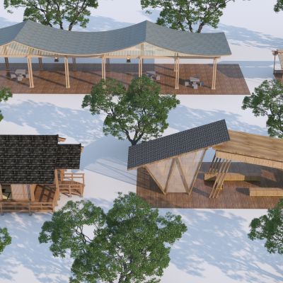 现代乡村景观廊架