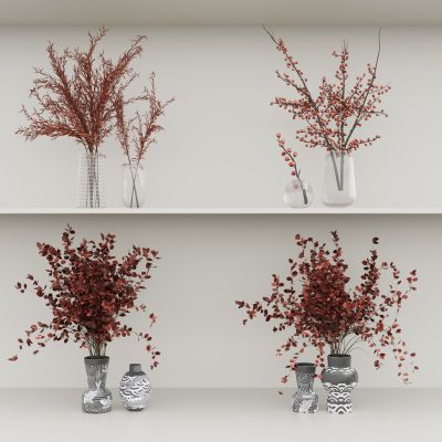 现代花瓶花艺组合 花瓶植物 花瓶花卉 