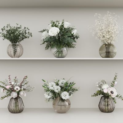 现代花瓶花艺组合 花瓶植物 花瓶花卉 玫瑰花组合