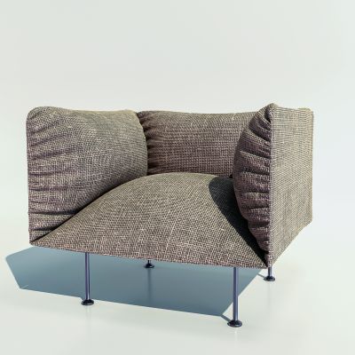 北欧单人布艺金属腿沙发