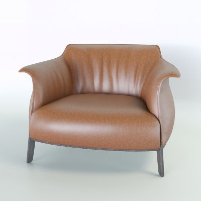 现代单人沙发休闲皮革沙发