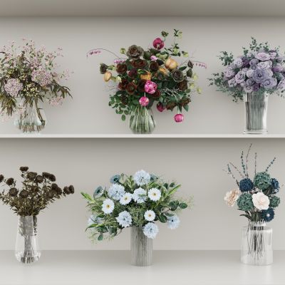 现代花瓶花艺组合 花瓶植物 花瓶花卉 玫瑰花组合