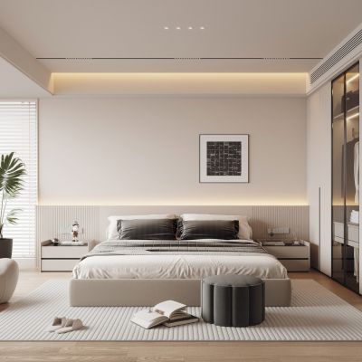  奶油风卧室 主人房