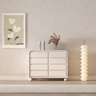 奶油风边柜 斗柜